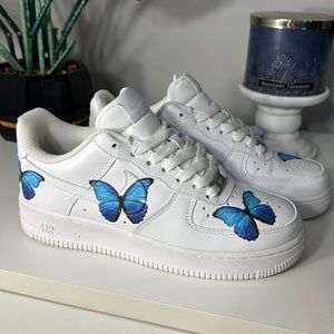 Blue Butterfly Air Force 1’s